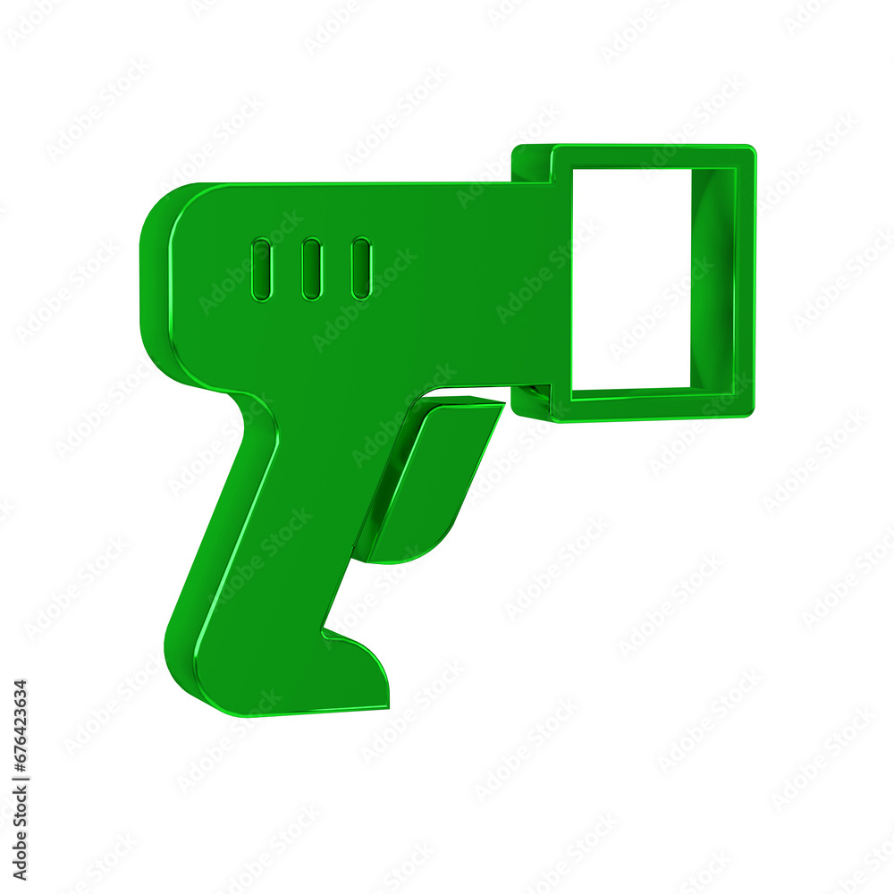 Poster green scanner scanning bar code icon isolated on transparent background. barcode label sticker. iden