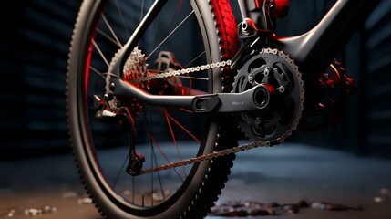 Gears sprockets and chains of a mountain sports 