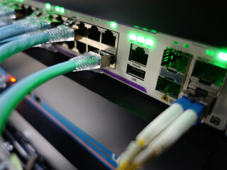 centralized connection to server and router/gateway for users to access various information systems