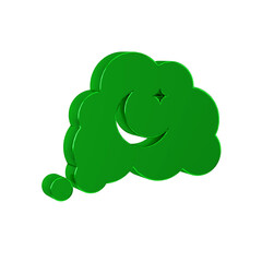 Green Dreams icon isolated on transparent background. Sleep, rest, dream concept. Resting time and comfortable relaxation.