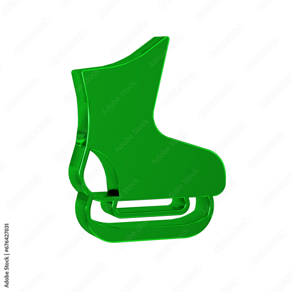 Canvas Prints green skates icon isolated on transparent background. ice skate shoes icon. sport boots with blades.