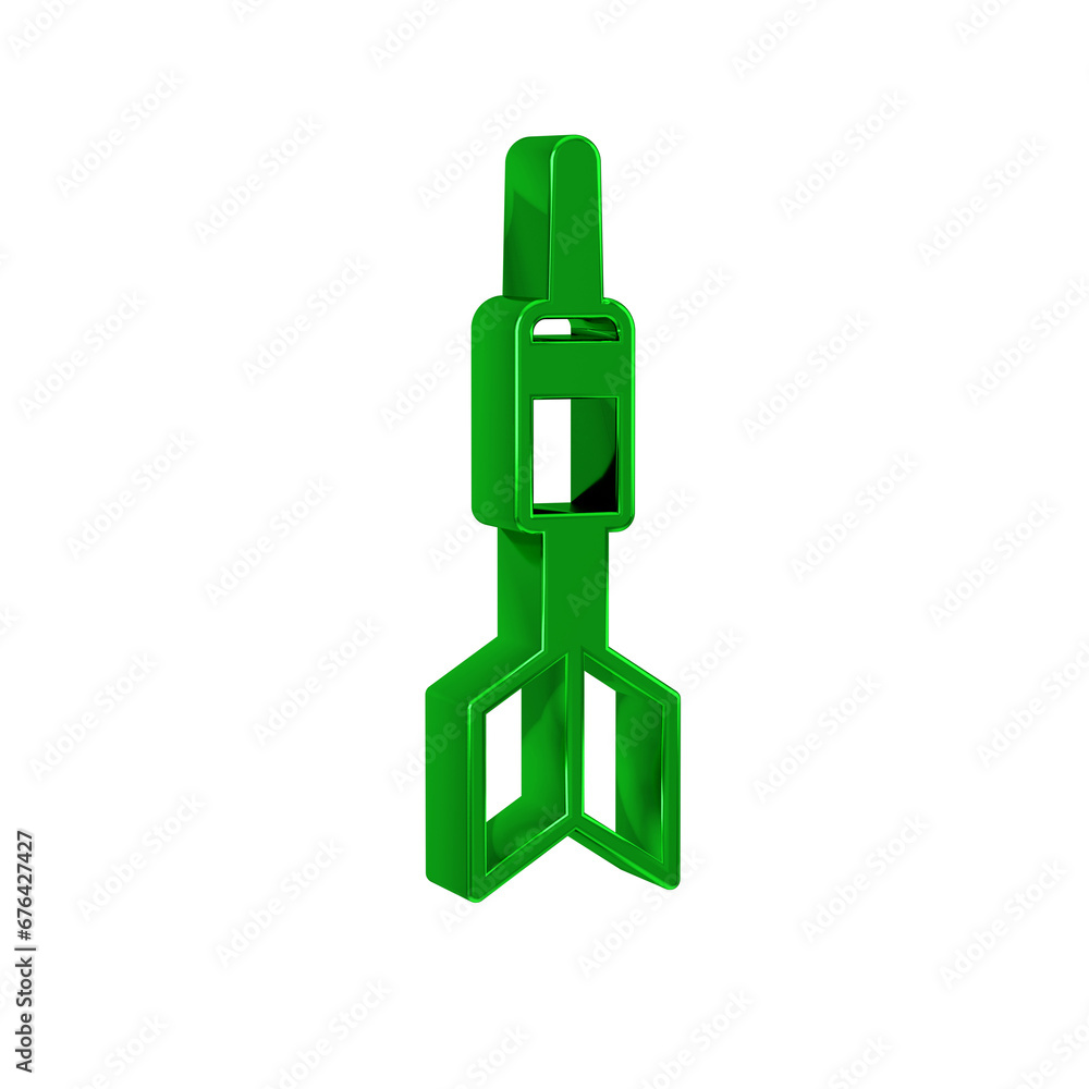 Canvas Prints Green Dart arrow icon isolated on transparent background.