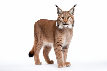 lynx in front of white background