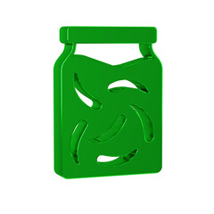 Green Pickled cucumbers in a jar icon isolated on transparent background.
