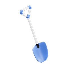 blue shovel isolated 3d icon scope