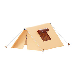 brown tent 3d icon