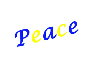 Word Peace in ukrainian colors