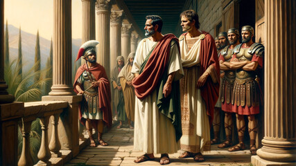 The Roman Governor: Pilate's with Roman Soldiers in Jerusalem during the time of Jesus Christ.