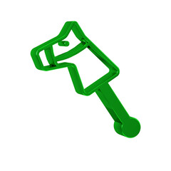 Green Toy horse icon isolated on transparent background.