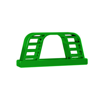 Green Monkey bar icon isolated on transparent background.