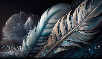 Colorful feathers background for design and presentation