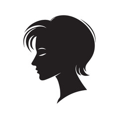 Lady Face Silhouette Images in this Comprehensive Stock Image Series, Featuring Various Female Facial Features for Artistic Use