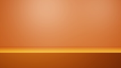 Orange blank background illustration 3d render, Blank background studio concept, Orange background texture