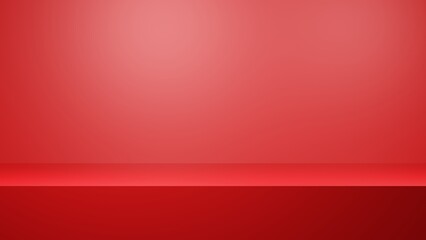 Red blank background illustration 3d render, Blank background studio concept, Red background texture