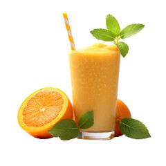 Omega Orange Fusion smoothie with a white background isolated PNG