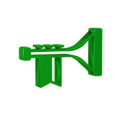 Green Trumpet icon isolated on transparent background. Musical instrument.