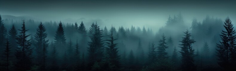 dark forest in the fog