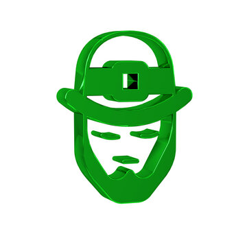 Green Leprechaun icon isolated on transparent background. Happy Saint Patricks day. National Irish holiday.