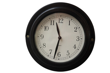 clock with black frame to hang on the wall-