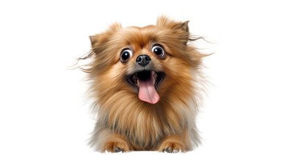 Obraz premium pomeranian dog portrait isolated on transparent background cutout