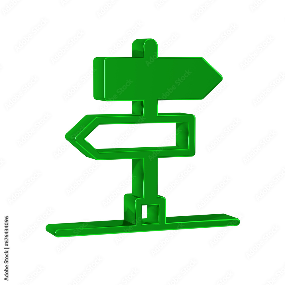 Poster green road traffic sign. signpost icon isolated on transparent background. pointer symbol. isolated 