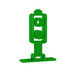Green Train traffic light icon isolated on transparent background. Traffic lights for the railway to regulate the movement of trains.