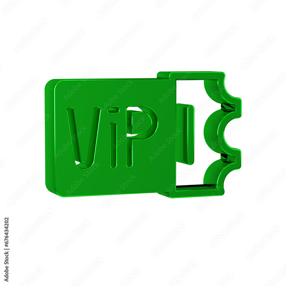 Poster green train ticket icon isolated on transparent background. travel by railway.