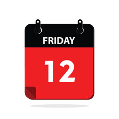 calender icon, 12 friday icon with white background