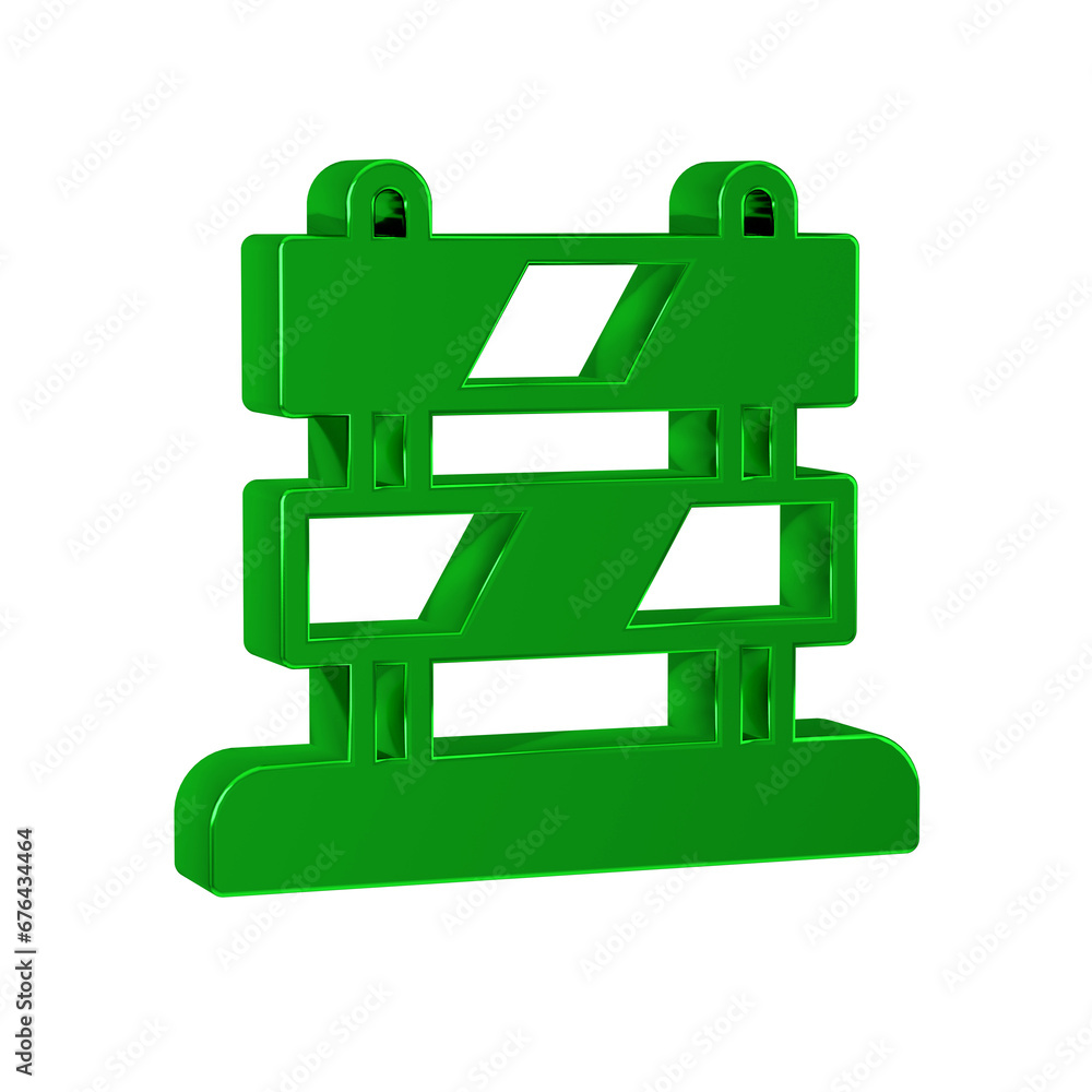 Poster green end of railway tracks icon isolated on transparent background. stop sign. railroad buffer end 