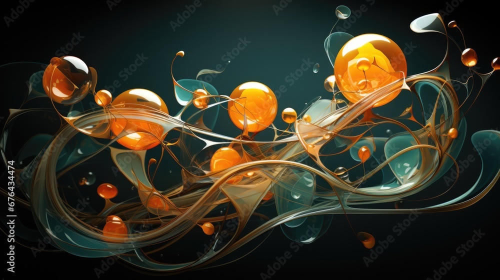 Aufkleber a bunch of oranges that are floating in the air. ai image.