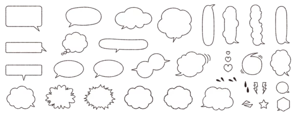 Foto op Plexiglas set of hand drawn illustrations  speech balloons, speech babbles © imkumi