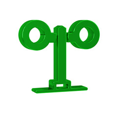 Green Train traffic light icon isolated on transparent background. Traffic lights for the railway to regulate the movement of trains.