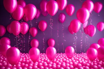 Fototapeta na wymiar pink and white balloons