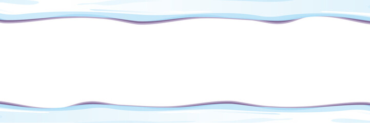 vector winter horizontal banner with snow caps isolated on white background. winter snow border or frame for winter sale or christmas banner design template.