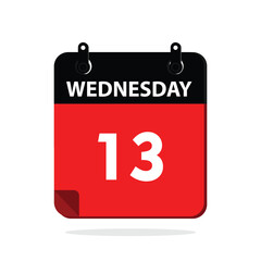 calender icon, 13 wednesday icon with white background