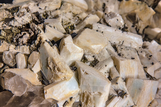 Othoclase mineral in the pegmatite stone