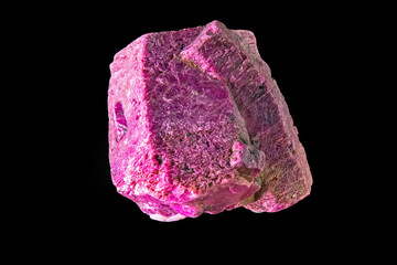 Detail of the rare red ruby mineral stone