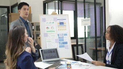 ux developers and ui designers brainstorm prototype layouts for mobile web applications and development styles and screen layouts.4k