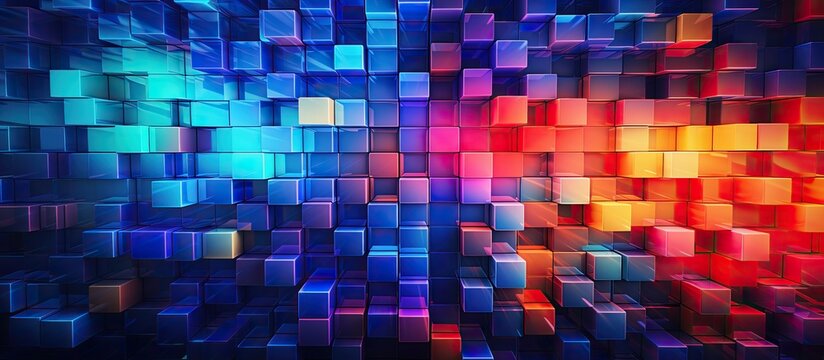 The digital artwork mesmerizes viewers with its dynamic and smooth geometric patterns creating a colorful abstract background that is bright and hypnotizing through its vibrant colors and i