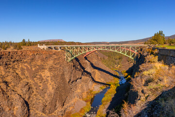 Crooked River pedestrian bridge at the Crooked River Gorge in eastern Oregon