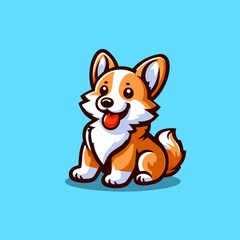 cartoon vector cute corgi dog sitting cartoon vector icon illustration. cute dog logo