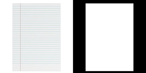 3D rendering illustration of a sheet of lined paper