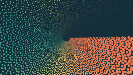 Abstract spiral rainbow color vortex round background.