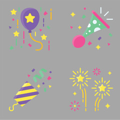 Happy new year graphic party illustration