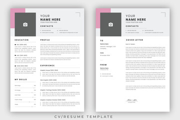Clean Modern Resume Layout Vector Template for Business Job Applications, Minimalist resume cv template, Resume design template, cv design, multipurpose resume design	 - obrazy, fototapety, plakaty