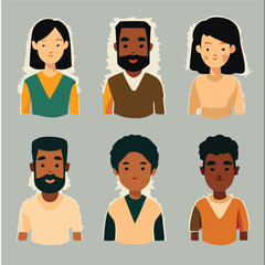 Group of people, set of people, vector.