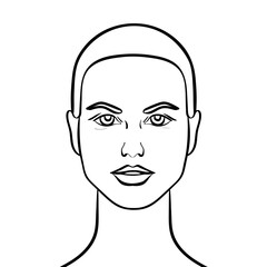 Abstract woman sketch portrait. Simple hand drawn female face. Vector illustration