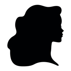 Abstract female profile silhouette. Faceless woman with long hair. Vector illustration