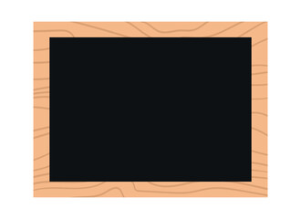 Wooden framed blackboard a copy space. Vector illustration
