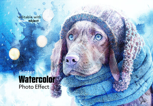 Winter Watercolor Photo Effect
